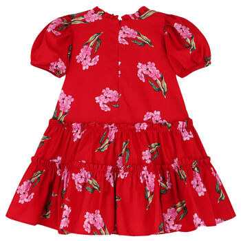 Girls Red Floral Dress